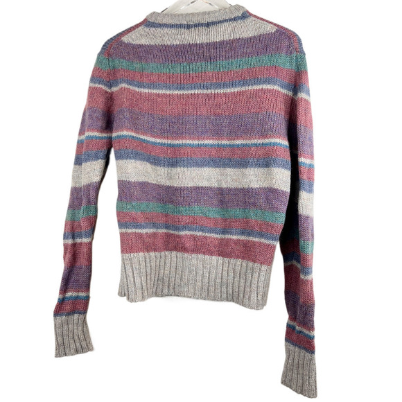 Vintage Boston Traders 100% Wool Pastel Stripe Sweater Women's Size L - Picture 5 of 5